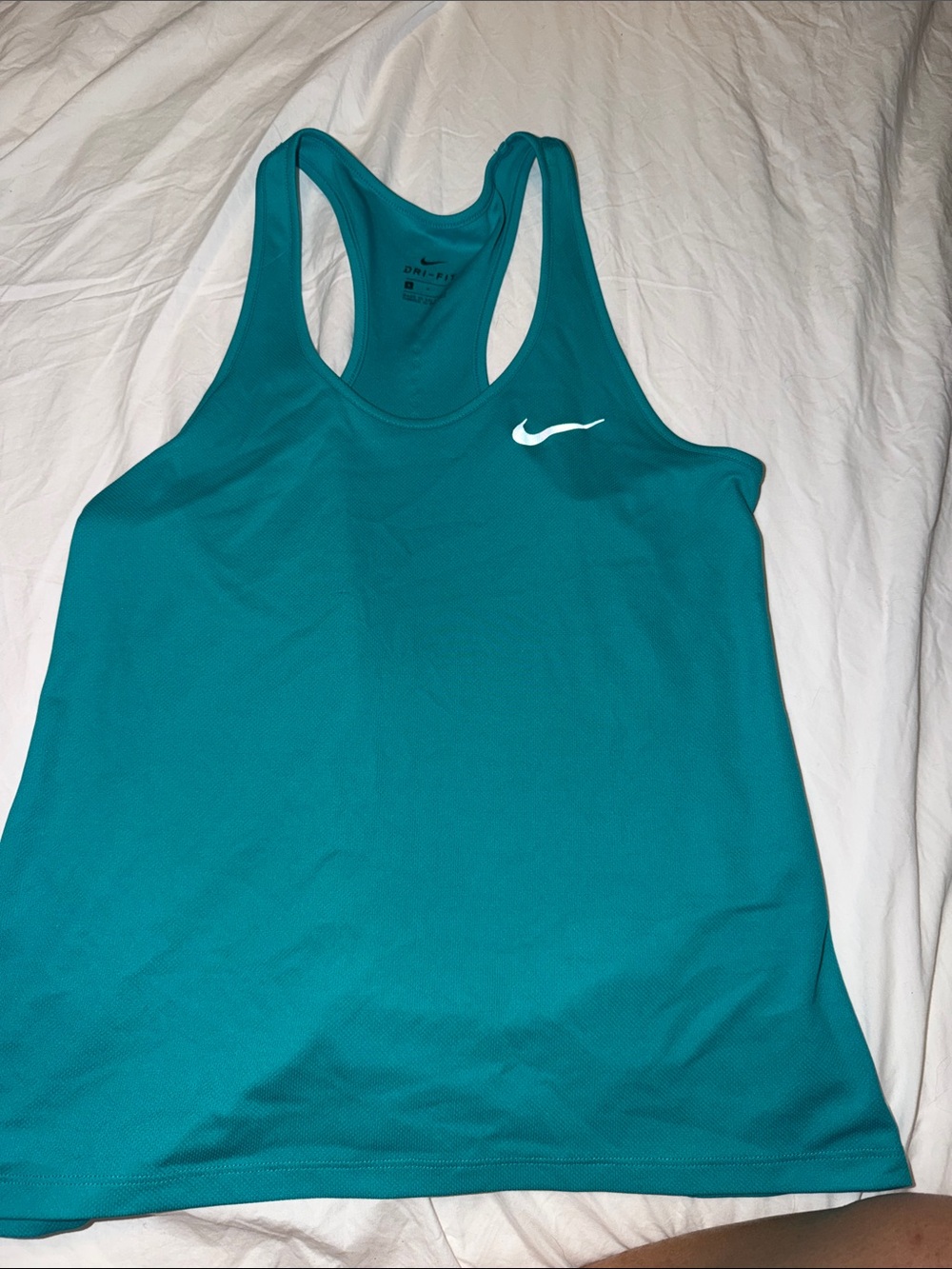Nike Women's Teal Athletic Racerback Tank with White Swoosh